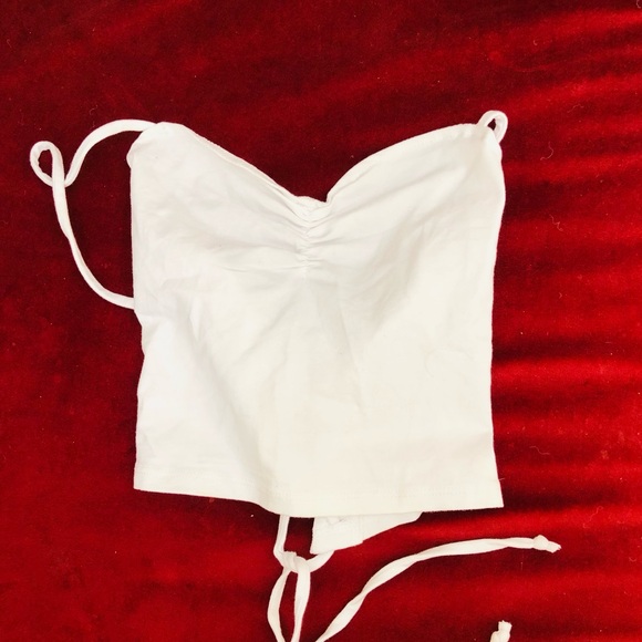 American Apparel vintage white lace up tank top - Picture 1 of 2